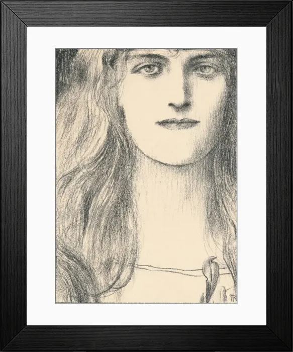 Framed Print : Une tete de face, 1898. Artist: Fernand Khnopff Framed Print : Une tete de face, 1898. Artist: Fernand Khnopff