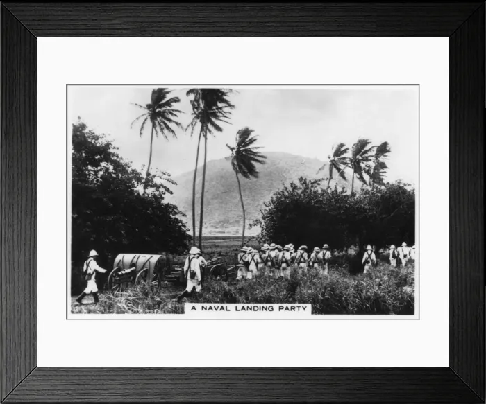 Framed Print : A navy landing party, St Kitts, West indies, 1937 Framed Print : A navy landing party, St Kitts, West indies, 1937