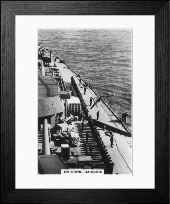 Framed Print : HMS Nelson entering harbour at Portsmouth, 1937 Framed Print : HMS Nelson entering harbour at Portsmouth, 1937