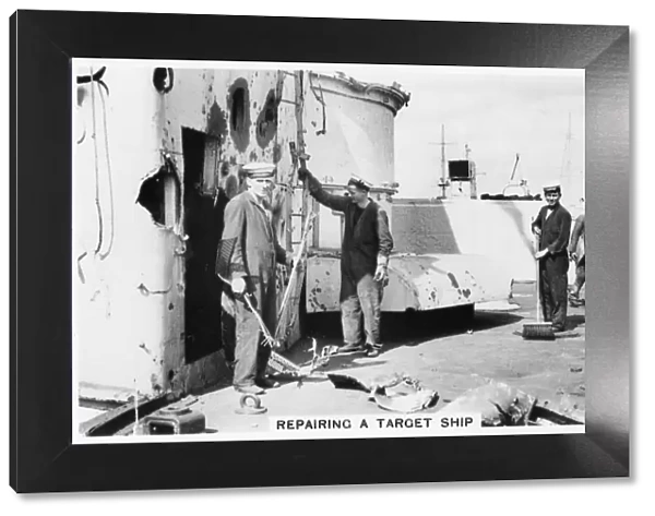 Repairing a target ship, 1937