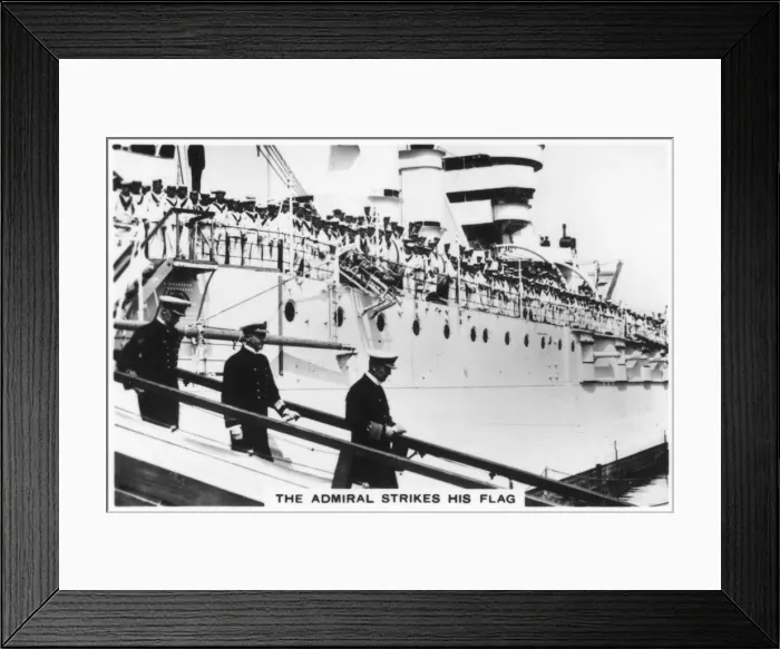 Framed Print : The admiral striking his flag, HMS Warspite, 1937 Framed Print : The admiral striking his flag, HMS Warspite, 1937