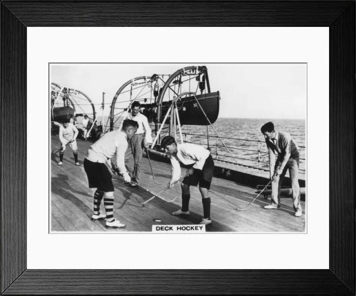 Framed Print : Deck hockey on board the battleship HMS Nelson, 1937 Framed Print : Deck hockey on board the battleship HMS Nelson, 1937