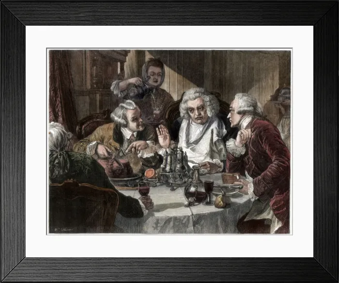 Framed Print : Dr Johnsons first interview with John Wilkes, 1866. Artist: W Thomas Framed Print : Dr Johnsons first interview with John Wilkes, 1866. Artist: W Thomas