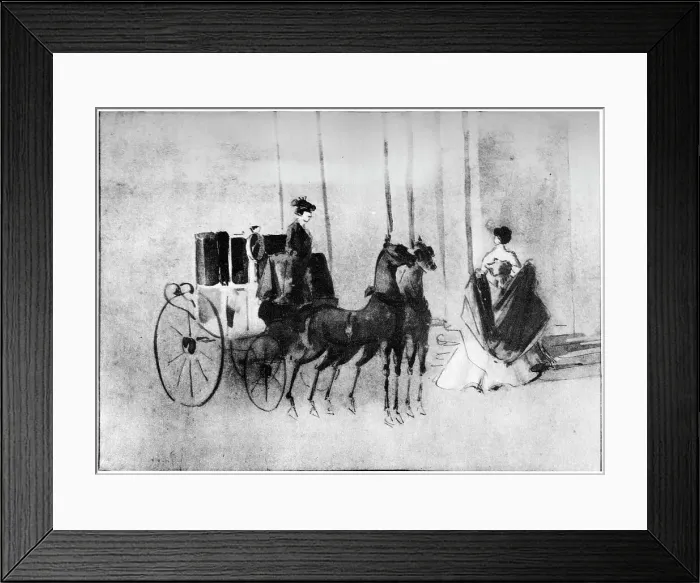 Framed Print : Arriving at the Ball, 19th century, (1930). Artist: Constantin Guys Framed Print : Arriving at the Ball, 19th century, (1930). Artist: Constantin Guys