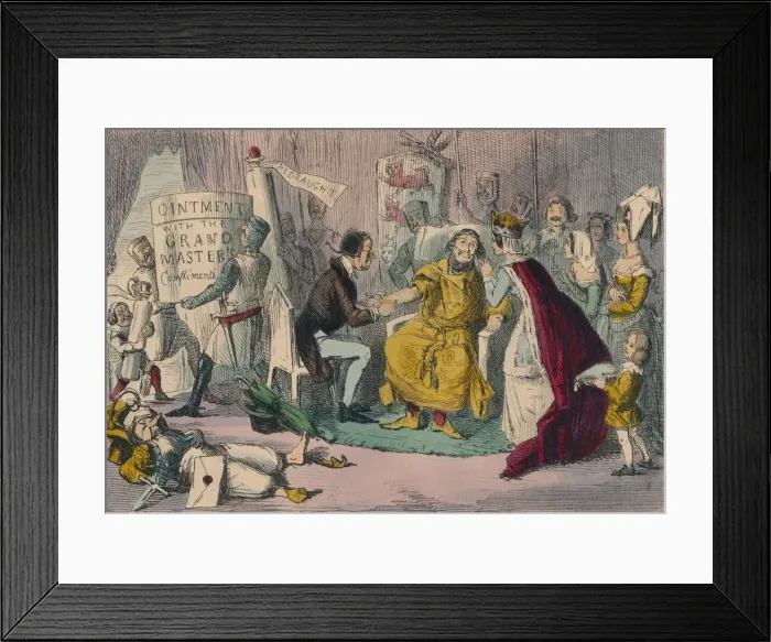 Framed Print : Edwards Arm in the hands of his Medical Advisers, 1850. Artist: John Leech Framed Print : Edwards Arm in the hands of his Medical Advisers, 1850. Artist: John Leech