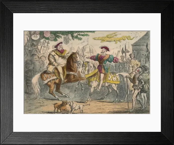 Framed Print : Henry VIII, meeting Francis I, 1850. Artist: John Leech Framed Print : Henry VIII, meeting Francis I, 1850. Artist: John Leech