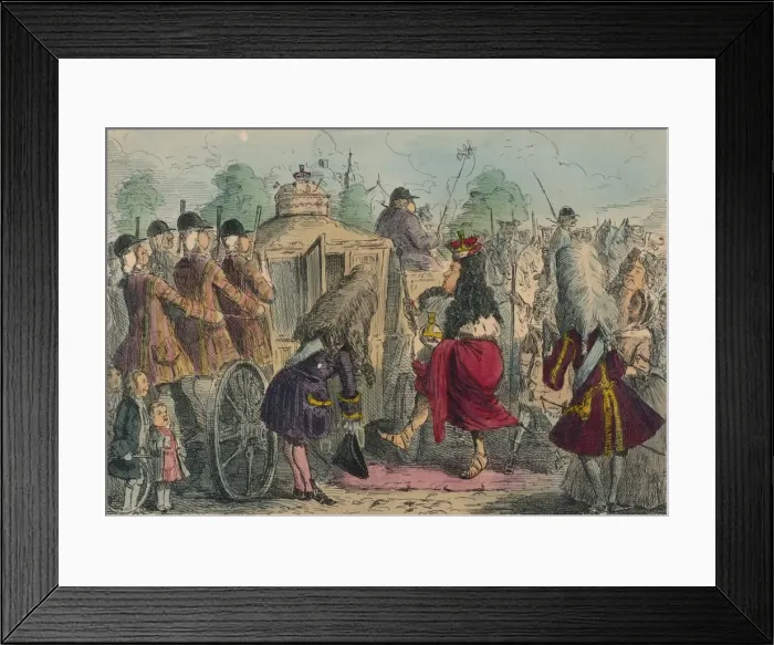Framed Print : Georgy Porgy the First going out for a ride in his State Coachy Poachy, 1850. Artist: John Leech Framed Print : Georgy Porgy the First going out for a ride in his State Coachy Poachy, 1850. Artist: John Leech