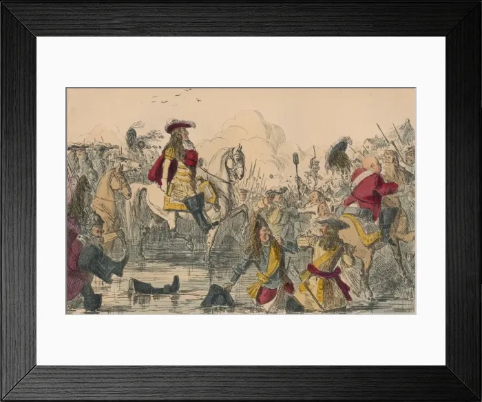 Framed Print : The Battle of the Boyne, 1850. Artist: John Leech