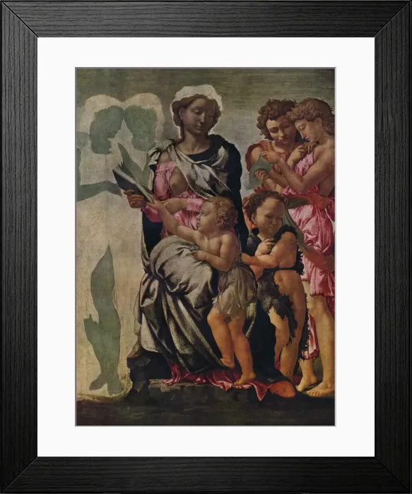 Framed Print : The Madonna and Child with St John and Angels, c1497, (1938) Artist: J Greig Pirie Framed Print : The Madonna and Child with St John and Angels, c1497, (1938) Artist: J Greig Pirie