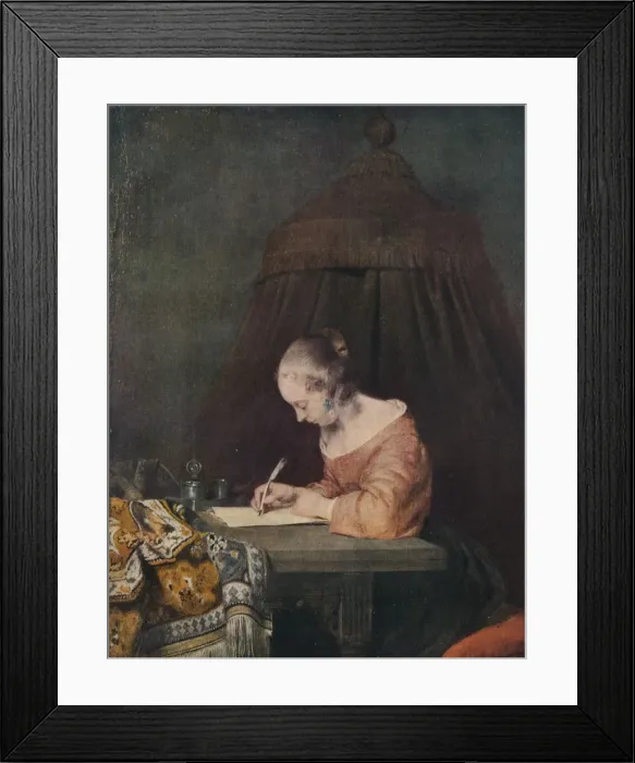 Framed Print : Woman Writing a Letter, c1655, (1938). Artist: Gerard Terborch II Framed Print : Woman Writing a Letter, c1655, (1938). Artist: Gerard Terborch II