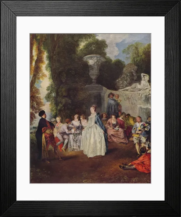 Framed Print : Fetes Venitiennes, c1718, (1938). Artist: Jean-Antoine Watteau Framed Print : Fetes Venitiennes, c1718, (1938). Artist: Jean-Antoine Watteau