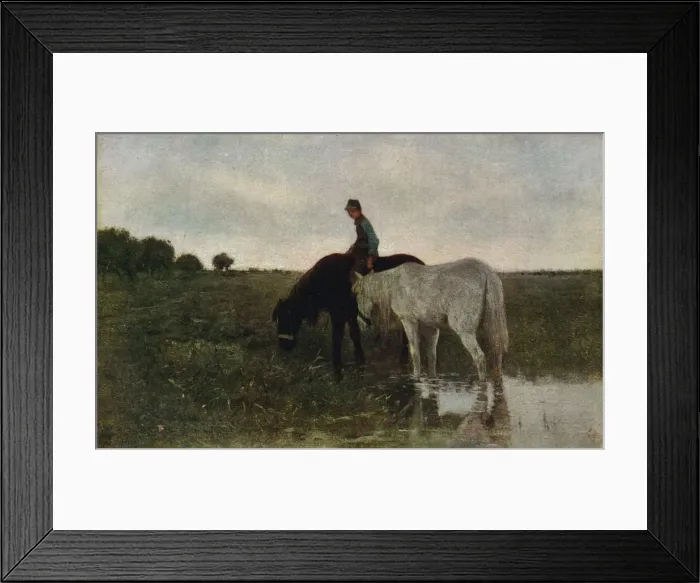 Framed Print : Watering Horses, 1871, (1913). Artist: Anton Mauve Framed Print : Watering Horses, 1871, (1913). Artist: Anton Mauve
