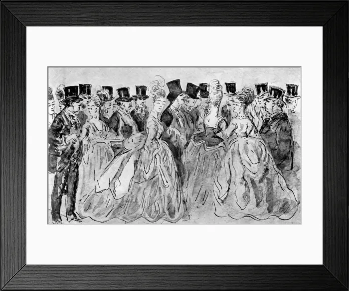 Framed Print : Le Promenoir, 19th century, (1930). Artist: Constantin Guys Framed Print : Le Promenoir, 19th century, (1930). Artist: Constantin Guys