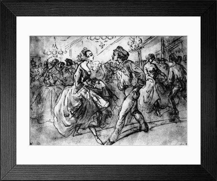 Framed Print : At the Dance, 19th century, (1930). Artist: Constantin Guys Framed Print : At the Dance, 19th century, (1930). Artist: Constantin Guys