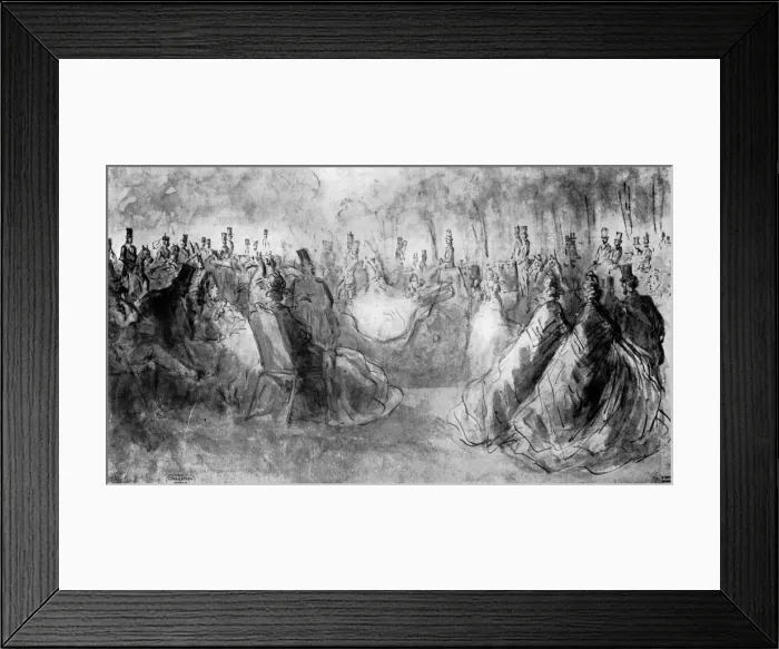Framed Print : In the Park, 19th century, (1930). Artist: Constantin Guys Framed Print : In the Park, 19th century, (1930). Artist: Constantin Guys