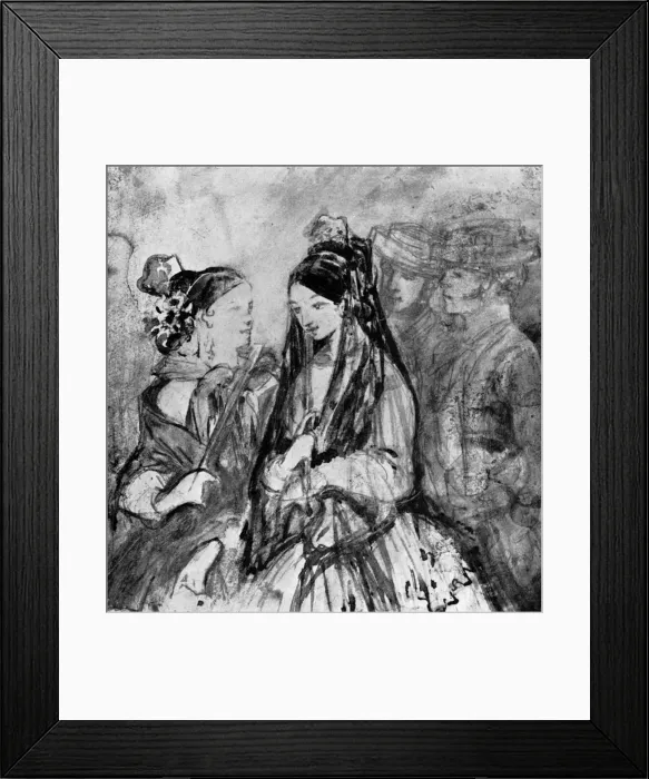 Framed Print : Spanish Ladies, 19th century, (1930). Artist: Constantin Guys Framed Print : Spanish Ladies, 19th century, (1930). Artist: Constantin Guys