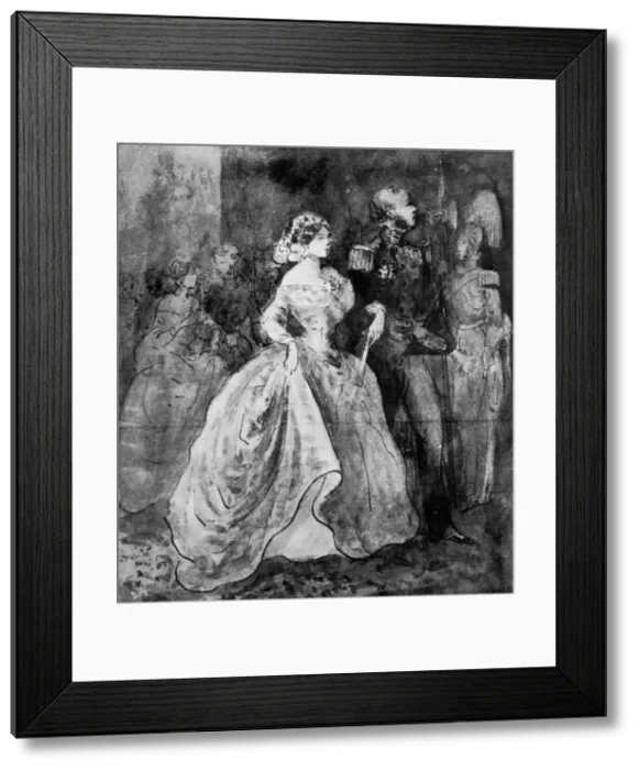 Framed Print : A Reception at Court, 19th century, (1930). Artist: Constantin Guys Framed Print : A Reception at Court, 19th century, (1930). Artist: Constantin Guys