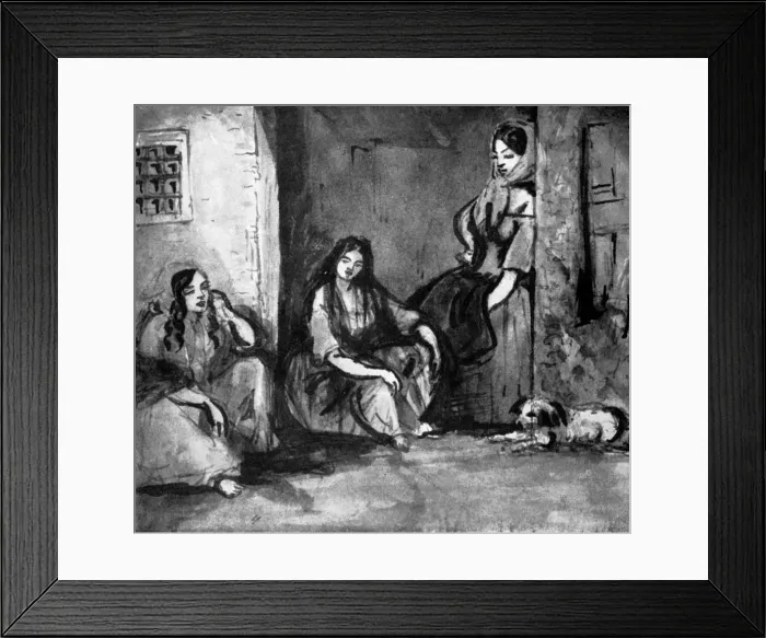 Framed Print : On the Door-step, 19th century, (1930). Artist: Constantin Guys Framed Print : On the Door-step, 19th century, (1930). Artist: Constantin Guys