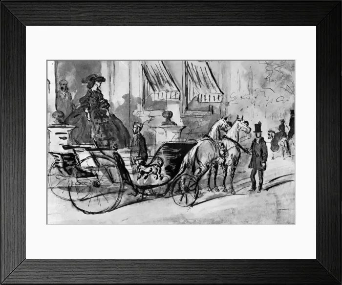 Framed Print : Going for a Drive, 19th century, (1930). Artist: Constantin Guys Framed Print : Going for a Drive, 19th century, (1930). Artist: Constantin Guys