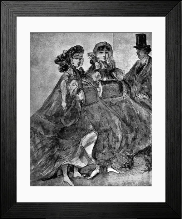 Framed Print : In the Street, (1930). Artist: Constantin Guys Framed Print : In the Street, (1930). Artist: Constantin Guys