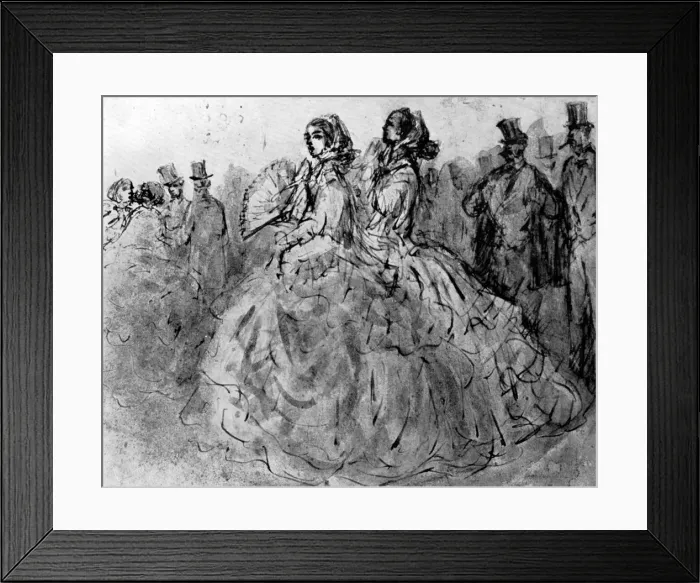 Framed Print : Promenade, 19th century, (1930). Artist: Constantin Guys Framed Print : Promenade, 19th century, (1930). Artist: Constantin Guys