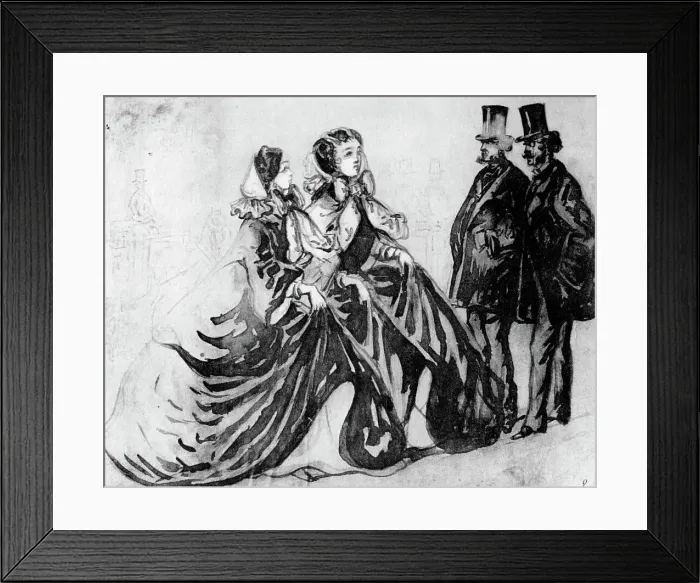 Framed Print : The Encounter, (1930). Artist: Constantin Guys Framed Print : The Encounter, (1930). Artist: Constantin Guys