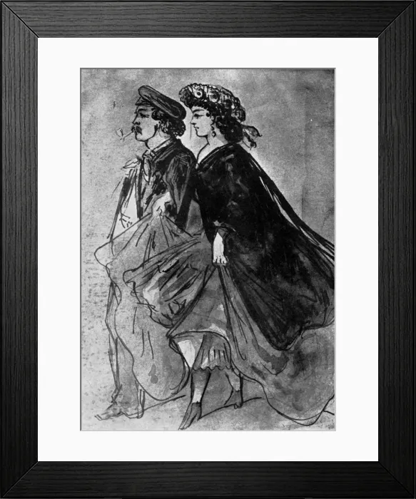 Framed Print : The Pipe, 19th century, (1930). Artist: Constantin Guys Framed Print : The Pipe, 19th century, (1930). Artist: Constantin Guys