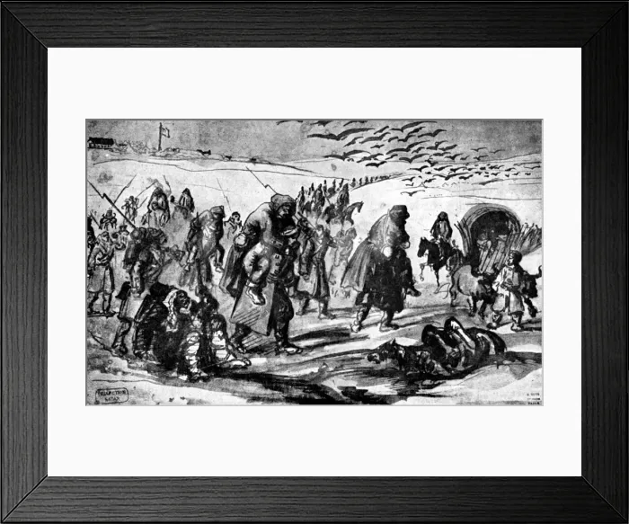Framed Print : The Retreat, Crimean War, 19th century, (1930). Artist: Constantin Guys Framed Print : The Retreat, Crimean War, 19th century, (1930). Artist: Constantin Guys