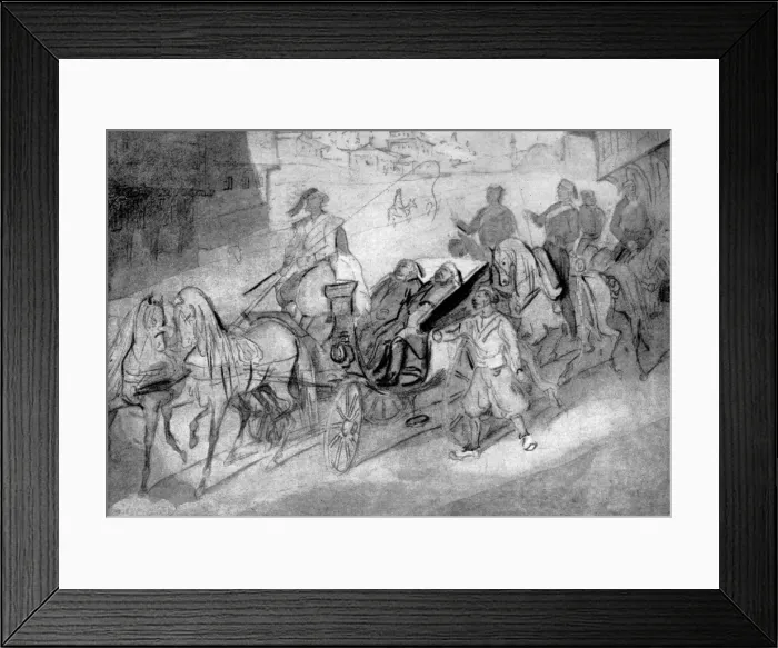 Framed Print : Turkish Officials, (1930). Artist: Constantin Guys Framed Print : Turkish Officials, (1930). Artist: Constantin Guys