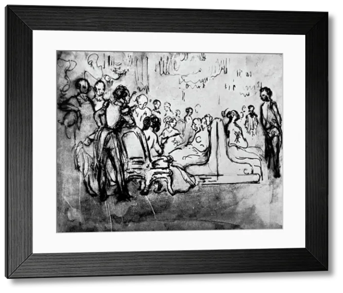 Framed Print : Salon, 19th century, (1930). Artist: Constantin Guys Framed Print : Salon, 19th century, (1930). Artist: Constantin Guys
