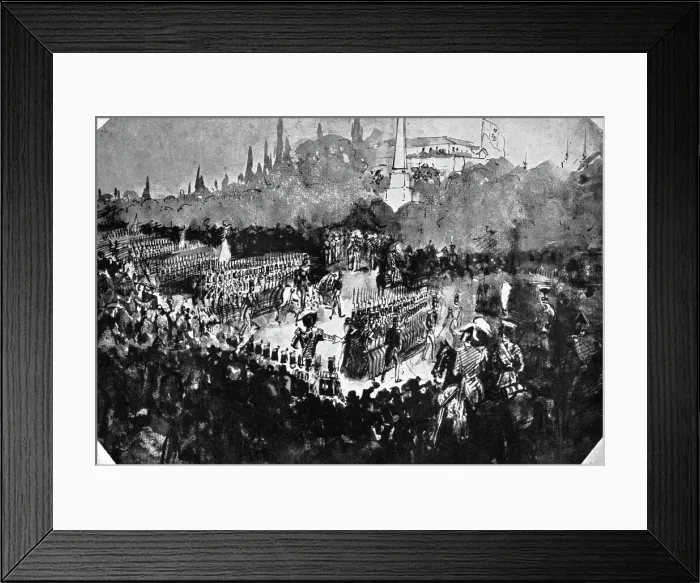 Framed Print : A Review at Madrid, (1930). Artist: Constantin Guys Framed Print : A Review at Madrid, (1930). Artist: Constantin Guys
