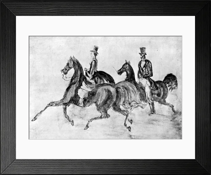 Framed Print : Les Cavaliers, (1930). Artist: Constantin Guys Framed Print : Les Cavaliers, (1930). Artist: Constantin Guys