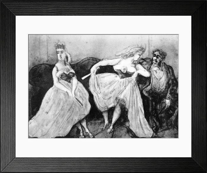 Framed Print : Conversation, 19th century, (1930). Artist: Constantin Guys Framed Print : Conversation, 19th century, (1930). Artist: Constantin Guys