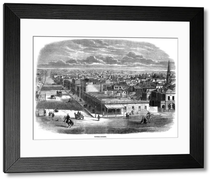 Framed Print : Bourke Street, Melbourne, Australia, 1863 Framed Print : Bourke Street, Melbourne, Australia, 1863