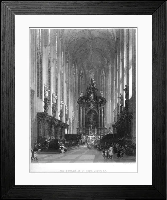 Framed Print : The church of St Paul, Antwerp, 19th century. Artist: E Challis Framed Print : The church of St Paul, Antwerp, 19th century. Artist: E Challis
