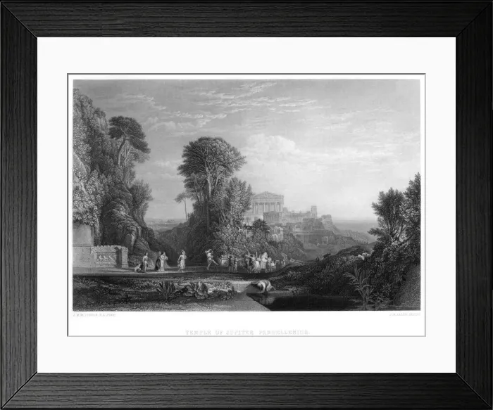 Framed Print : Temple of Jupiter Panhellenius, 19th century. Artist: E Challis Framed Print : Temple of Jupiter Panhellenius, 19th century. Artist: E Challis