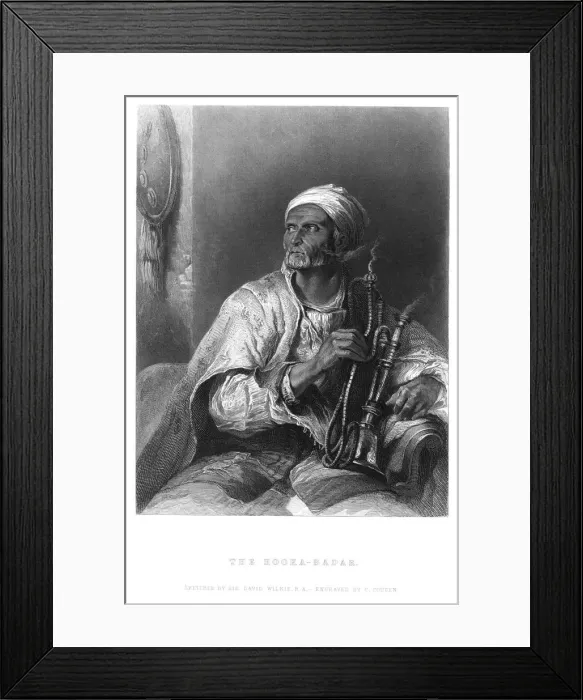 Framed Print : The Hooka-Badar, c1820-1850. Artist: C Cousen Framed Print : The Hooka-Badar, c1820-1850. Artist: C Cousen