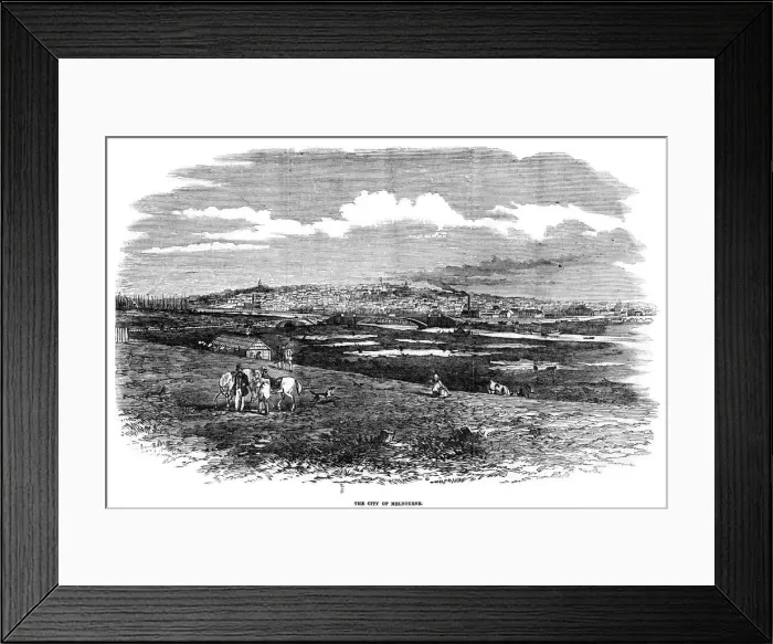 Framed Print : The city of Melbourne, Australia, 1855 Framed Print : The city of Melbourne, Australia, 1855
