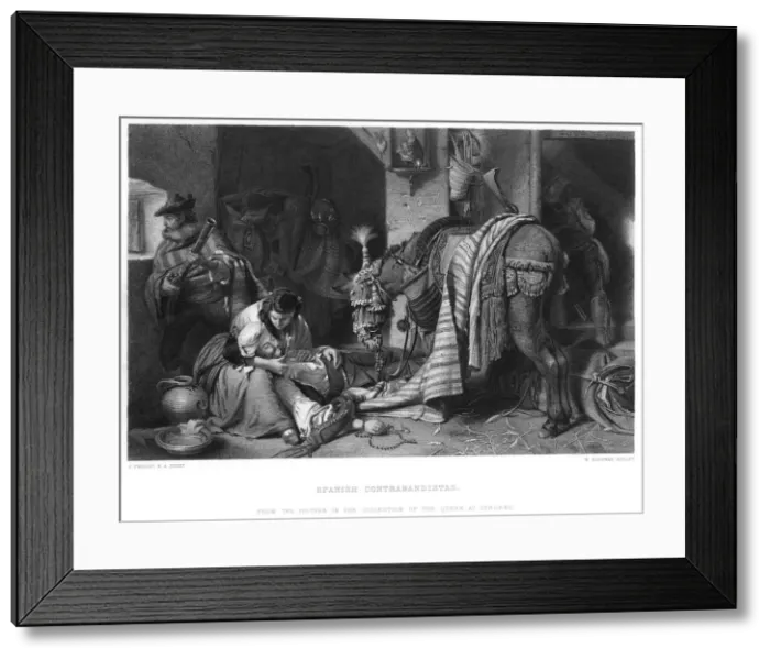 Framed Print : Spanish Contrabandistas, c1860s. Artist: W Ridgway Framed Print : Spanish Contrabandistas, c1860s. Artist: W Ridgway
