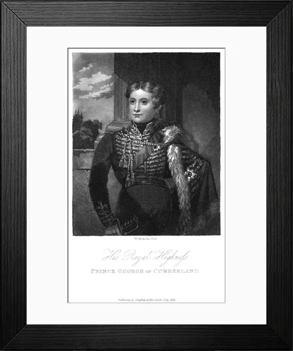 Framed Print : Prince George of Cumberland, 1831. Artist: W Nicholas Framed Print : Prince George of Cumberland, 1831. Artist: W Nicholas