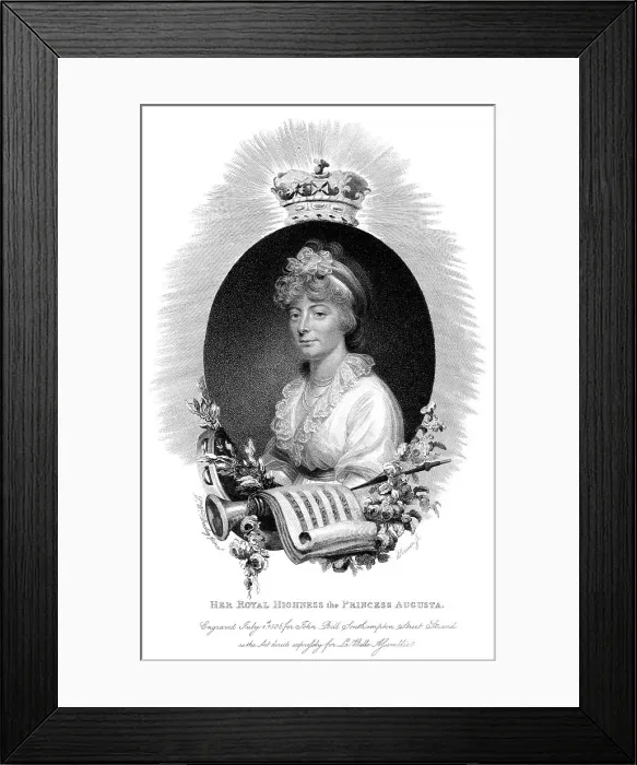 Framed Print : Her Royal Highness the Princess Augusta, second daughter of George III, 1806. Artist: Scriven