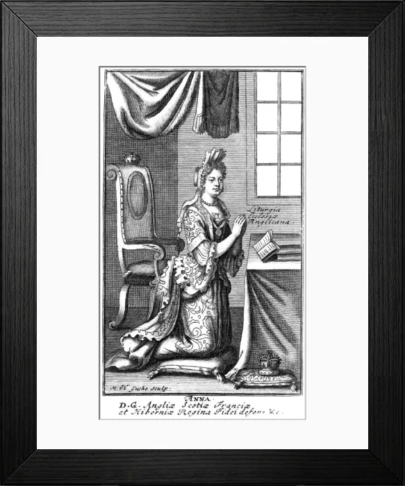 Framed Print : Queen Anne (1665-1714). Artist: Gucht Framed Print : Queen Anne (1665-1714). Artist: Gucht