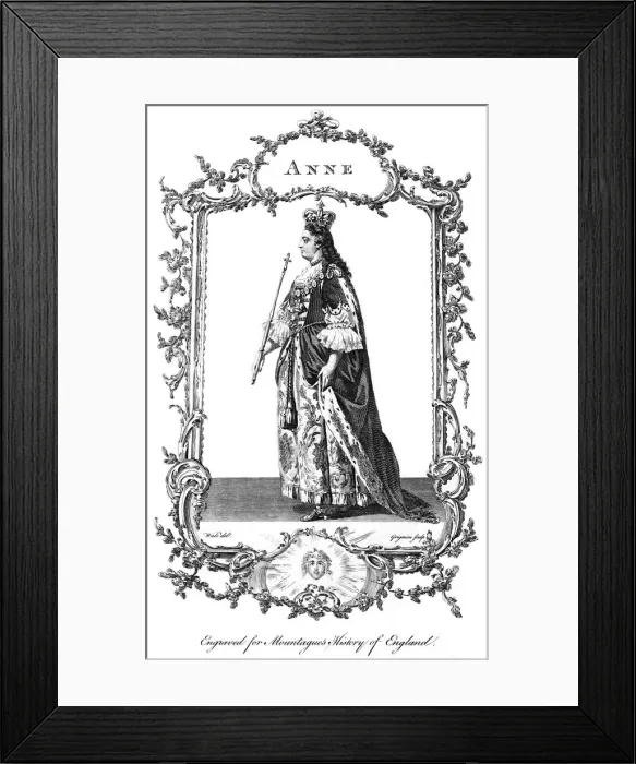 Framed Print : Queen Anne (1665-1714). Artist: Charles Grignion