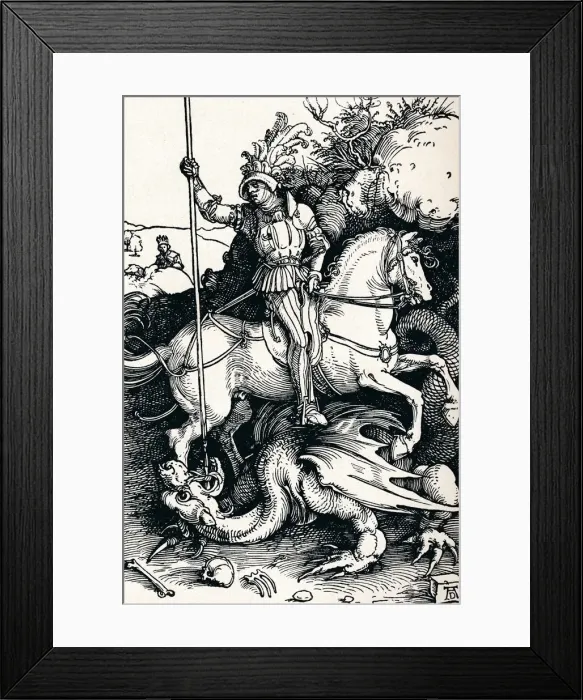 Framed Print : St George and the Dragon, 1505 (1906). Artist: Albrecht Durer Framed Print : St George and the Dragon, 1505 (1906). Artist: Albrecht Durer