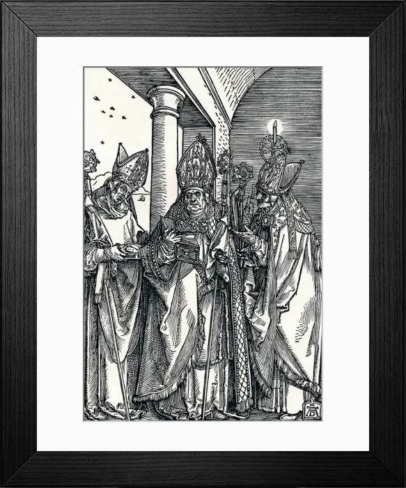 Framed Print : Saints Nicholas, Ulrich and Erasmus, 1508 (1906). Artist: Albrecht Durer Framed Print : Saints Nicholas, Ulrich and Erasmus, 1508 (1906). Artist: Albrecht Durer