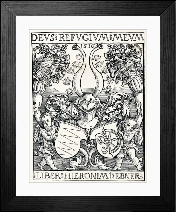Framed Print : The Bookplate of Jerome Ebner, 1516 (1906). Artist: Albrecht Durer Framed Print : The Bookplate of Jerome Ebner, 1516 (1906). Artist: Albrecht Durer