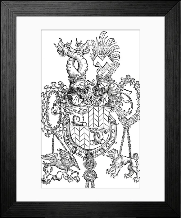 Framed Print : The Coat of Arms of Florian Waldauf, 1500 (1906). Artist: Albrecht Durer Framed Print : The Coat of Arms of Florian Waldauf, 1500 (1906). Artist: Albrecht Durer