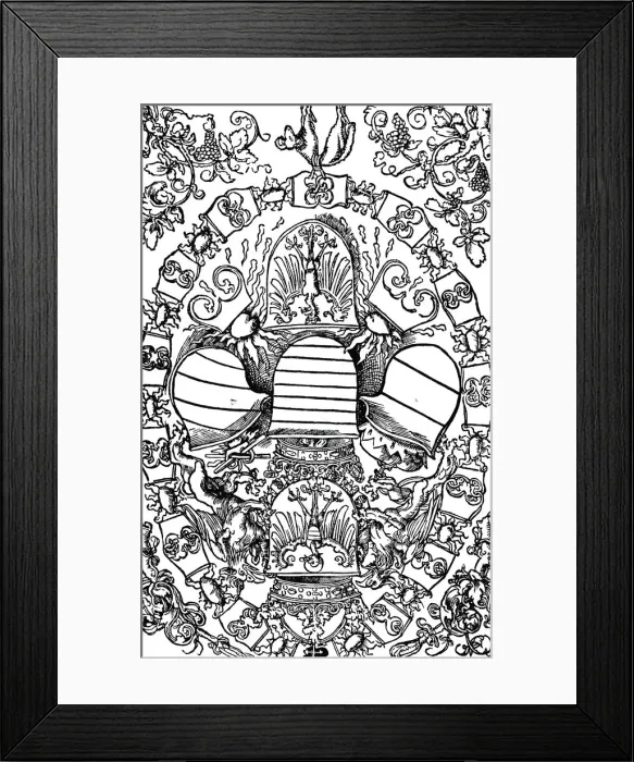 Framed Print : The Five Imperial Coats of Arms, 1515 (1906). Artist: Albrecht Durer Framed Print : The Five Imperial Coats of Arms, 1515 (1906). Artist: Albrecht Durer