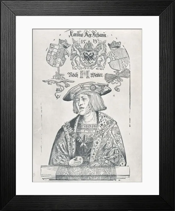 Framed Print : Portrait of the Emperor Charles V, 1519 (1906). Artist: Albrecht Durer Framed Print : Portrait of the Emperor Charles V, 1519 (1906). Artist: Albrecht Durer