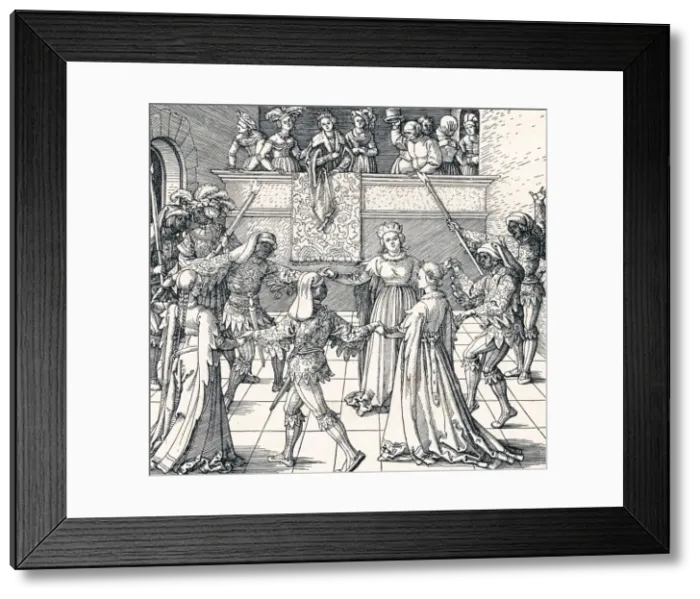 Framed Print : Dance by Torchlight, Augsburg, 1516 (1906). Artist: Albrecht Durer Framed Print : Dance by Torchlight, Augsburg, 1516 (1906). Artist: Albrecht Durer